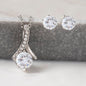 Alluring Beauty Necklace + CZ Earring Set - Jewelry - White Gold Finish