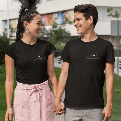 Custom Couple T-Shirt With Heart Initials And special Date - Shirts - Unisex Heavy Cotton Tee