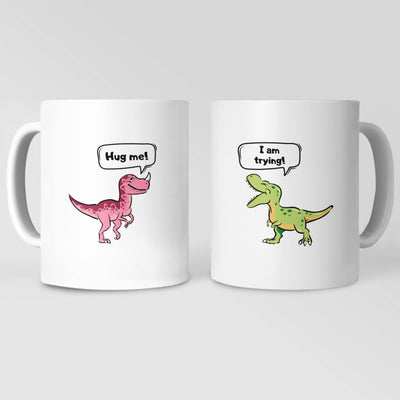 Dino Rex Matching Couple Mugs - Drinkware -