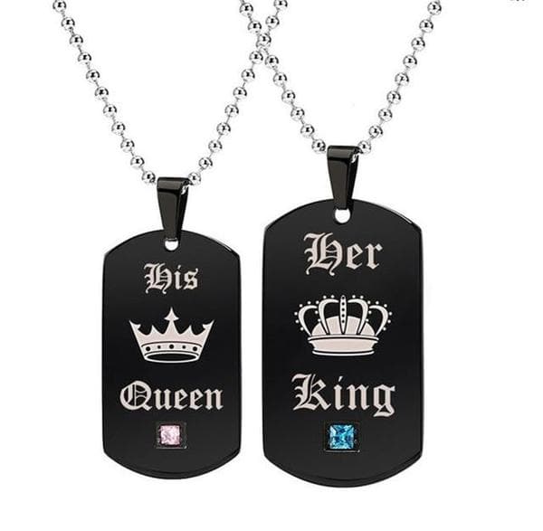 Her King His Queen Matching Necklaces Set