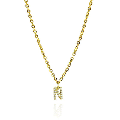 Initial Letter Necklace - Necklaces -