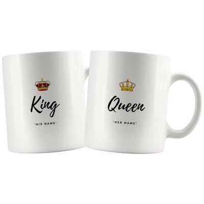 King And Queen Matching Couple Mugs - Drinkware - King Mug, Queen Mug