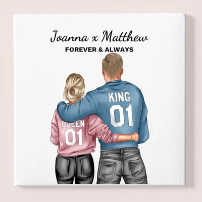 King & Queen Couple - Canvas - Canvas - Square (Premium)