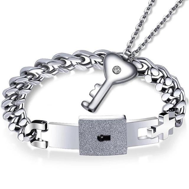 Lock and Key Necklace for Him and Her