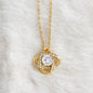 Love Knot Necklace with 14k White Gold Plating - Jewelry - 18K Yellow Gold Finish