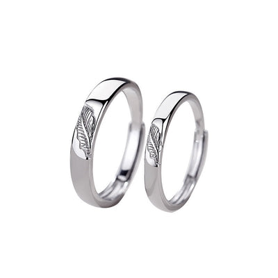 One Leaf Cute & Classy Couple Rings - Rings - Silver
