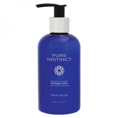 Pure Instinct Pheromone Massage Lotion True Blue 8oz - Lubes & Lotions -