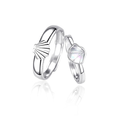 Silver Seashell Cute Promise Rings for Couples - Rings - Couples