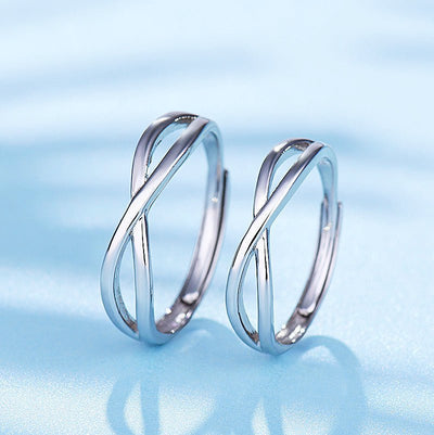 Simple Matching Couple Rings in S925 Silver - Rings - Male