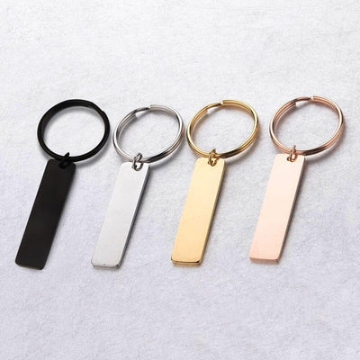 Stainless Steel Keychain With Lettering - Keychain - Gold