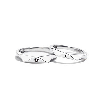 Sun and Moon Couple Rings (Adjustable) - Rings -