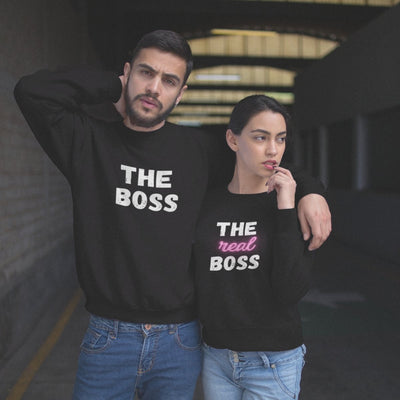The Boss And The Real Boss Couple Sweatshirts - Sweatshirt - L Black