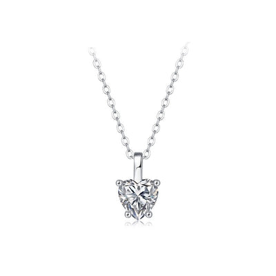 1 Carat 925 Sterling Silver Moissanite Necklace - Necklace -
