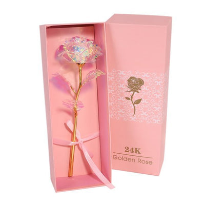 24K Luminous Golden Rose - Unique Romantic Gifts - Lamp gold pink pack