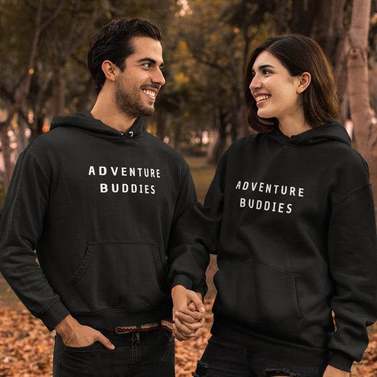 Adventure Buddies Matching Couple Hoodies - Hoodies - Black L