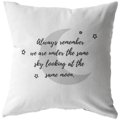 Always remember we are under the same sky looking at the same moon - Couple Pillow - Pillow - Stuffed & Sewn