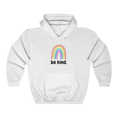 Be Kind Rainbow Hoodie - Hoodie - White