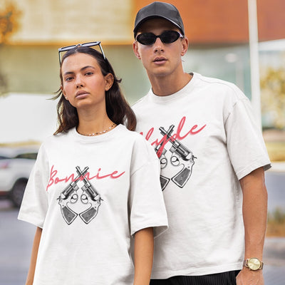 Bonnie And Clyde White Couple T-Shirts - Shirts - S