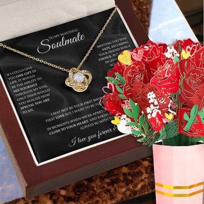 Bundle: Forever Love Necklace + Flower Bouquet - Jewelry - White Gold Finish