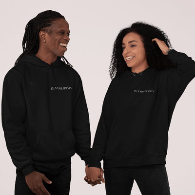 Custom Couple Hoodie With Special Date - Hoodie - Unisex Heavy Blend™ Hooded Sweatshirt - Black