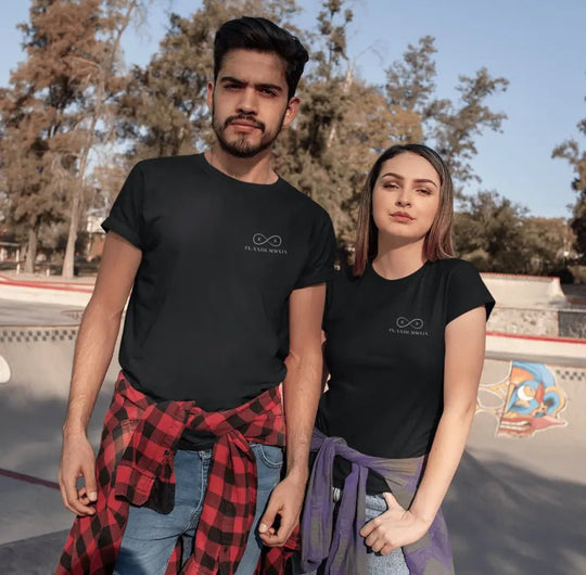 Custom Couple T-Shirt With Infinity Sign And Date - Shirts - Unisex Heavy Cotton Tee