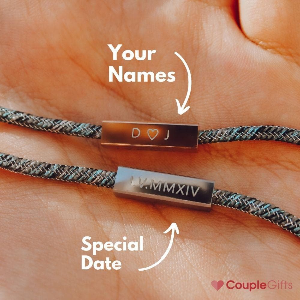 Custom Engraved Magnetic Couple Bracelets – - Main Image