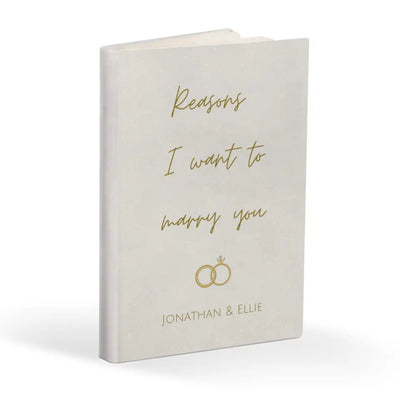 Custom Names Reasons I Want To Marry You Book For Couples - Notebook - Hardcover Journal Matte