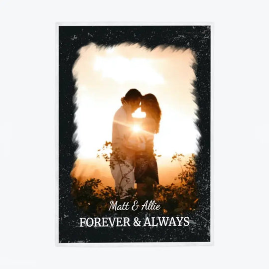 Custom Retro Photo Blanket For Couples - Blanket - Velveteen Plush Blanket
