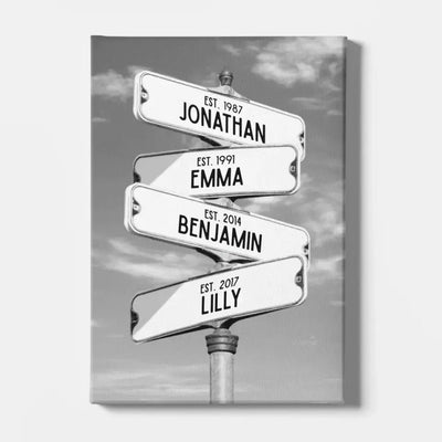 Customized Family Street Sign Canvas - Canvas - Canvas - Vertical