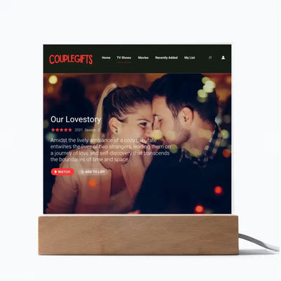 Customized Series Night Light For Couples - Acrylic - Acrylic Square with LED Base
