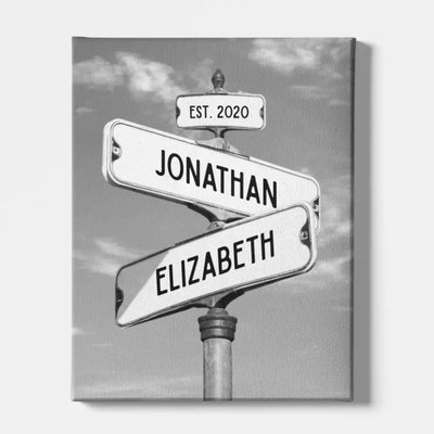 Customized Street Sign Canvas For Couples - Canvas - Canvas - Vertical