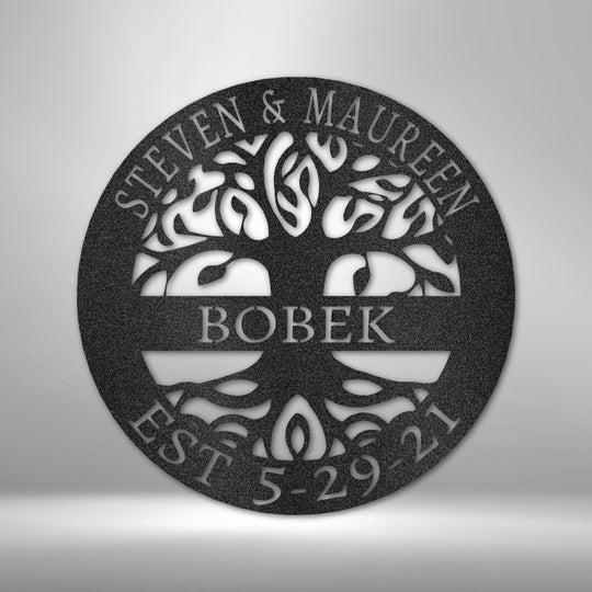 Elaborate Tree Of Life - Steel Sign - Metal Sign - Black