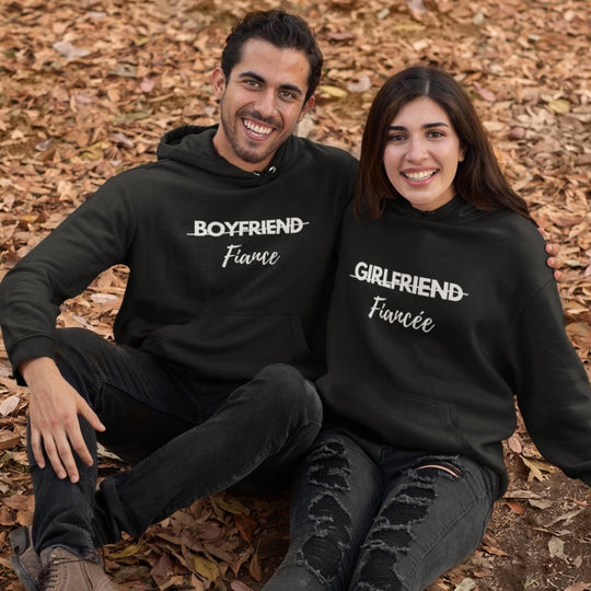 Fiance And Fiancée Matching Couple Hoodies - Hoodies - Black L