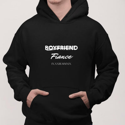 Fiance Custom Couple Hoodie With Date - Hoodies - Unisex Heavy Blend™ Hooded Sweatshirt - Black
