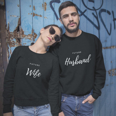 Future Wife / Husband Couple Sweatshirts - Sweatshirt - L Black