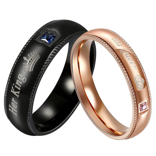 Her King and His Queen Couple Rings - Ring - 4