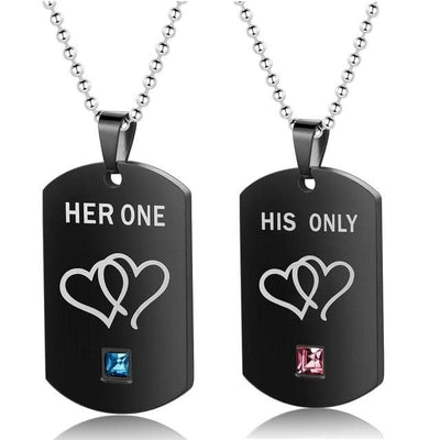Her One His Only Relationship Necklaces - Only With Link - one pair pendants
