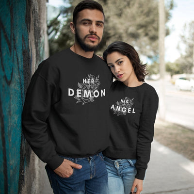 His Angel / Her Demon Matching Sweatshirts - Sweatshirt - L Black