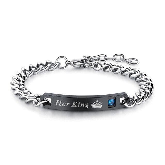 Bracciali Coppia A Distanza Queen E King Con Perline In Pietra Naturale – Regalo San Valentino