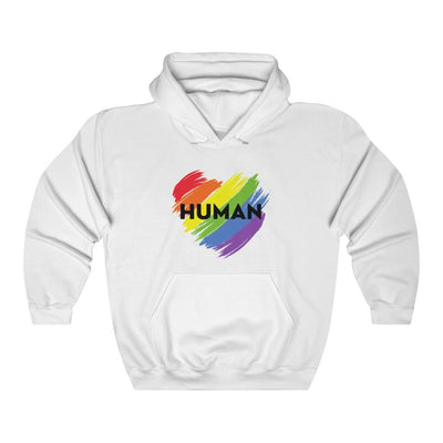 Human Rainbow Heart Hoodie - Hoodie - White