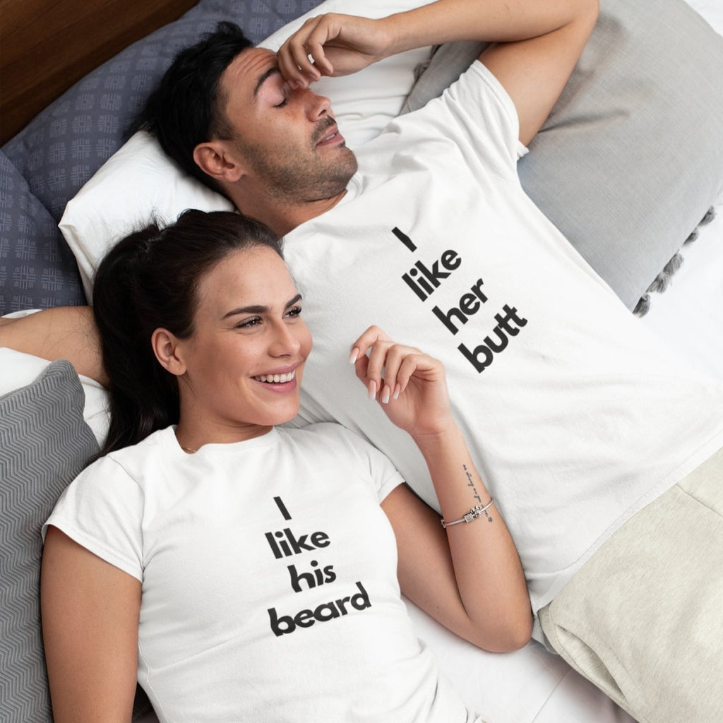 I Like His Beard Her Butt Couple Shirts CoupleGifts