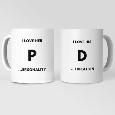 I Love Her P.../ His D... Matching Couple Mugs - Drinkware -