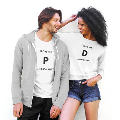 I Love Her P... / His D... Matching Sweatshirts - Sweatshirt - S White