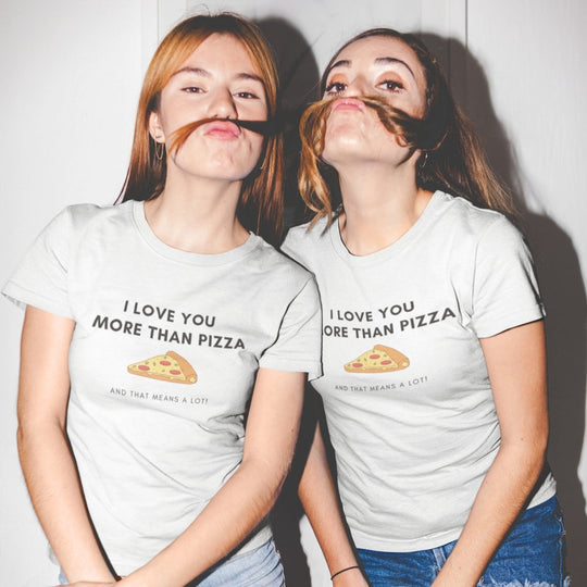 I Love You More Than Pizza Couple Shirts - Shirts - S