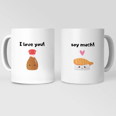 I Love You Soy Much Matching Couple Mugs - Drinkware -