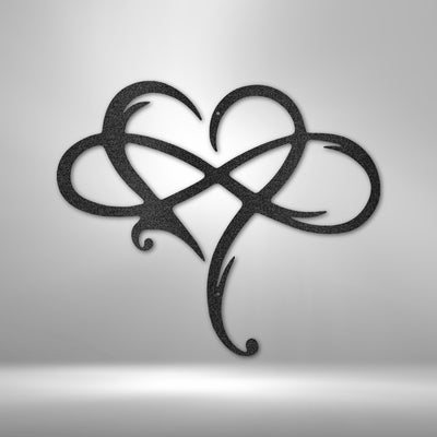 Infinity and Heart - Steel Sign - Metal Sign - Black