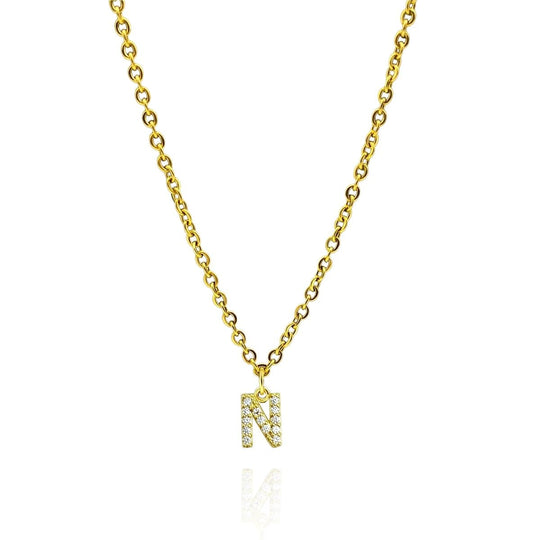 Initial Letter Necklace - Necklaces -