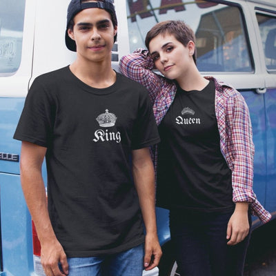 King And Queen Classic Couple T-Shirts - Shirts - S