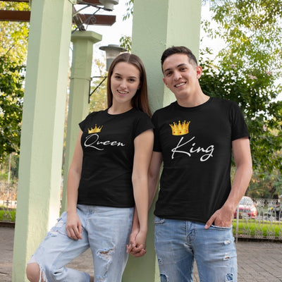King And Queen Classic Couple T-Shirts - Shirts - S