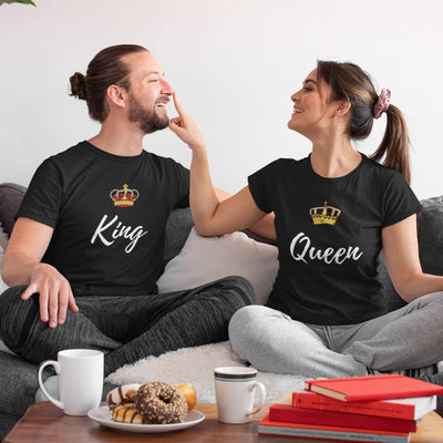King And Queen Matching Couple T-Shirts - Shirts - S